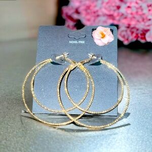 ❣️3 for $15 New Gold Hoop Earrings *Nickel Free